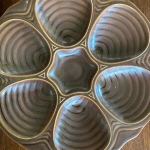 MCM Hall Brown Oyster Plates